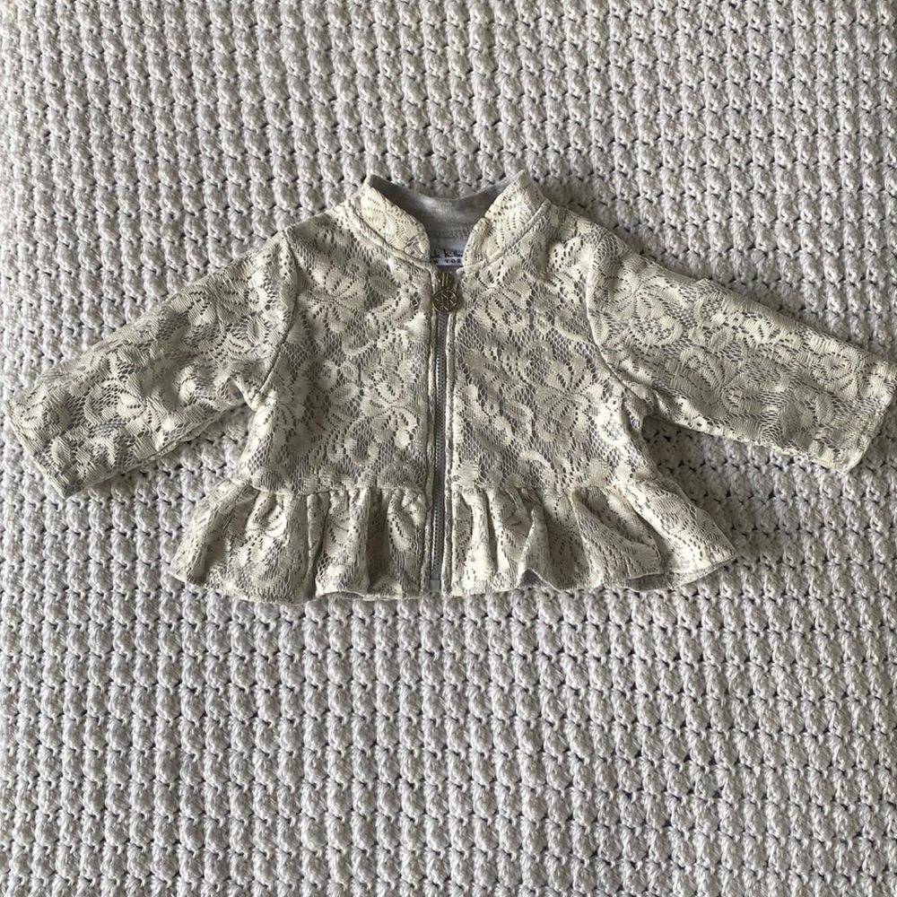 Zip up baby girl cardigan